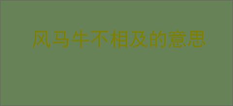 风马牛不相及的意思