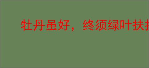牡丹虽好，终须绿叶扶持