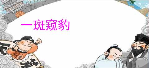 一斑窥豹