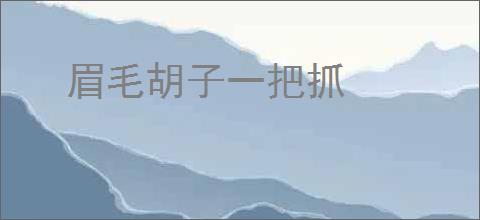 眉毛胡子一把抓