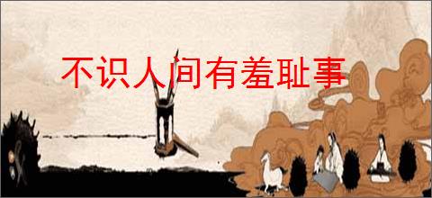 不识人间有羞耻事