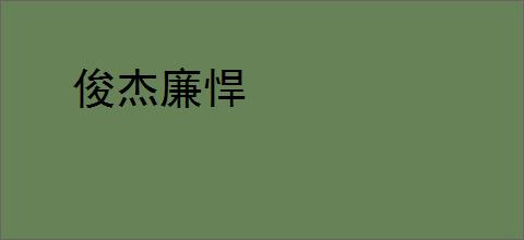 俊杰廉悍