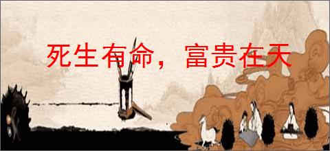 死生有命，富贵在天